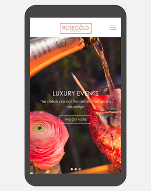 Rose Gold Events web design and development - Applied Digital