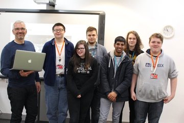Applied Digital MD Steve Sykes, with Kirklees College Students Applied Digital MD Steve Sykes, with Kirklees College Students
